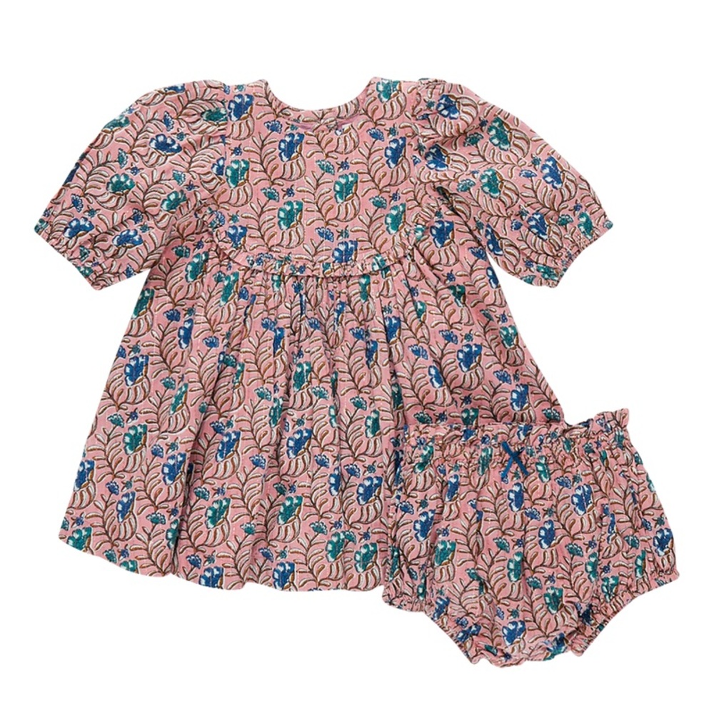 EUC Pink Chicken Baby Girls Rowan Dress Set